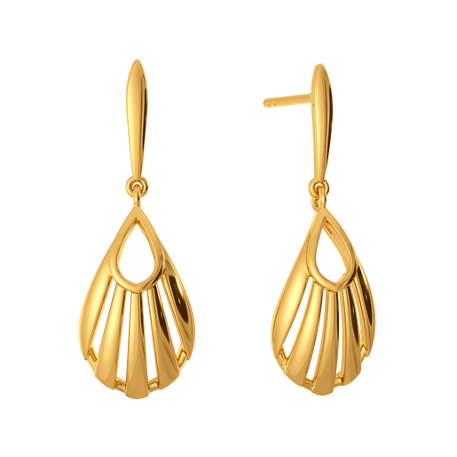Plentiful Pleats Gold Earrings