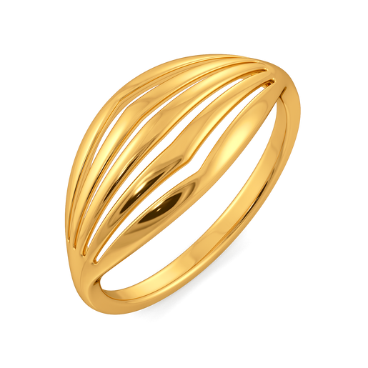 Plentiful Pleats Gold Rings
