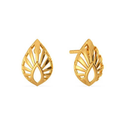 Plentiful Pleats Gold Earrings