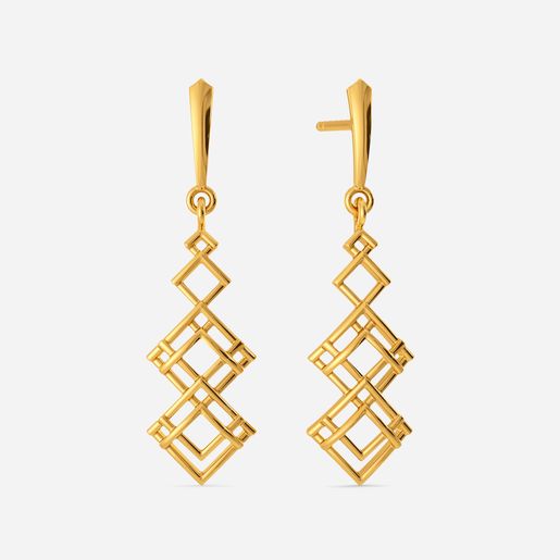 Checked In Gold Earrings