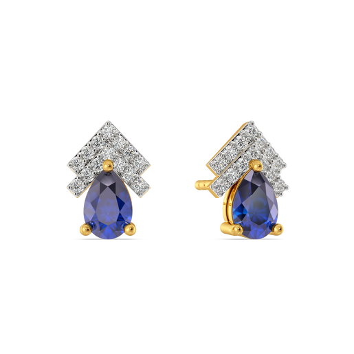 Crowned in Blue Diamond Earrings