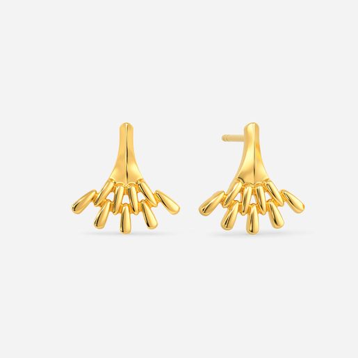 Fixed on Zips Gold Earrings