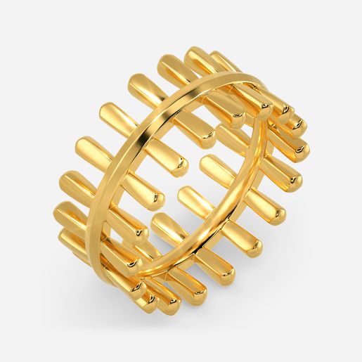 Zipped Trails Gold Rings