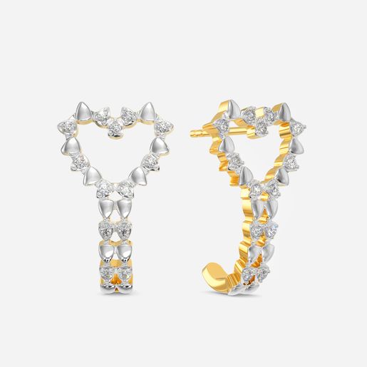 Edgy Heart Diamond Earrings