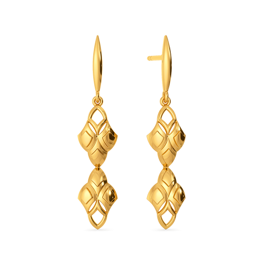 Poised in Scales Gold Earrings