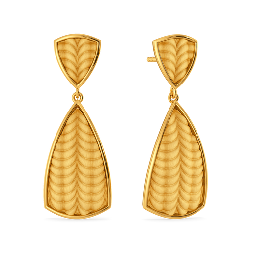 Knit Your Way Gold Earrings